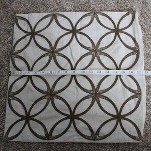 Single 18 x 18" pillow sham with olive green pedal design